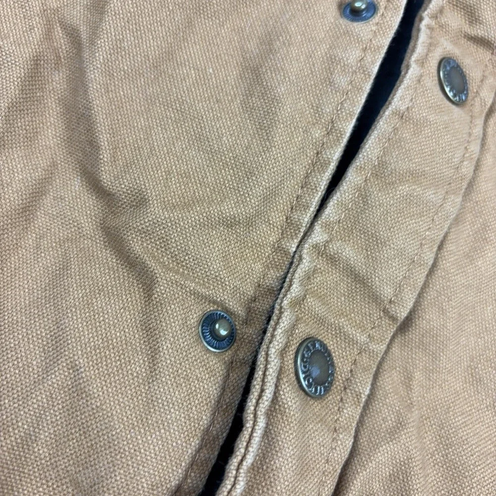 Dickies Jacket Mens XL Brown Canvas Hooded Quilted Lined Full Zip 5319 Workwear
